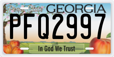 GA license plate PFQ2997