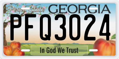 GA license plate PFQ3024