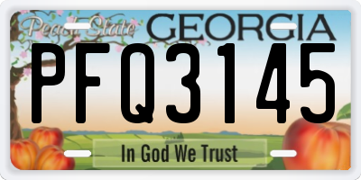 GA license plate PFQ3145
