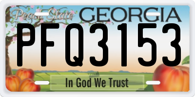 GA license plate PFQ3153