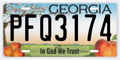 GA license plate PFQ3174