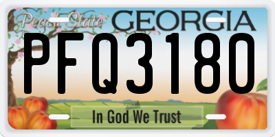 GA license plate PFQ3180