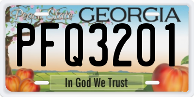 GA license plate PFQ3201