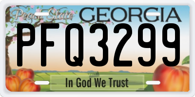 GA license plate PFQ3299