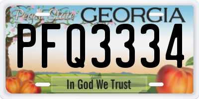 GA license plate PFQ3334