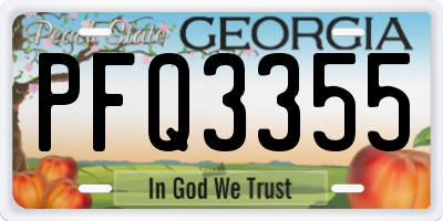 GA license plate PFQ3355