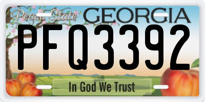 GA license plate PFQ3392