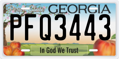 GA license plate PFQ3443