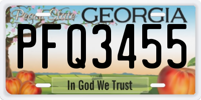 GA license plate PFQ3455
