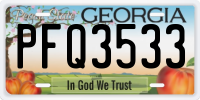 GA license plate PFQ3533