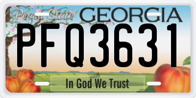 GA license plate PFQ3631