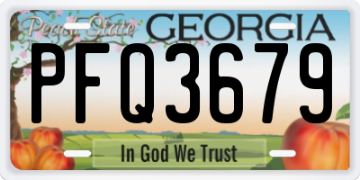 GA license plate PFQ3679