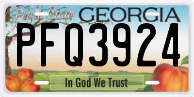 GA license plate PFQ3924