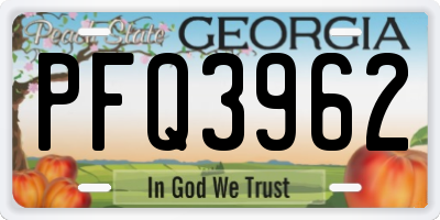GA license plate PFQ3962