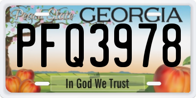 GA license plate PFQ3978