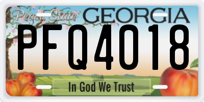 GA license plate PFQ4018