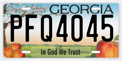 GA license plate PFQ4045