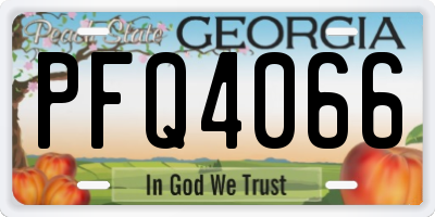 GA license plate PFQ4066