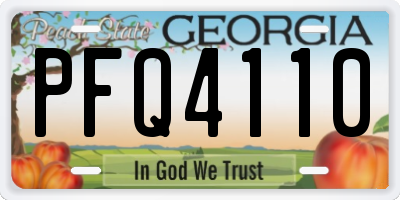GA license plate PFQ4110