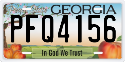 GA license plate PFQ4156