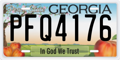 GA license plate PFQ4176