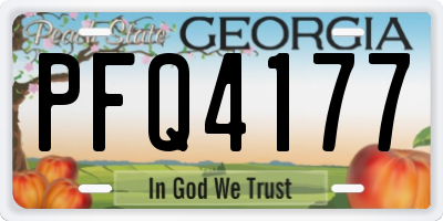 GA license plate PFQ4177