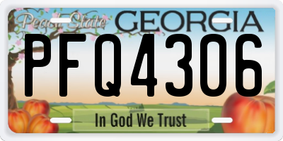 GA license plate PFQ4306