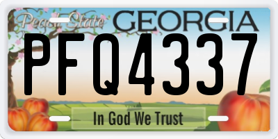 GA license plate PFQ4337