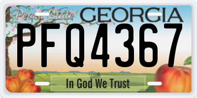 GA license plate PFQ4367