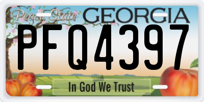 GA license plate PFQ4397