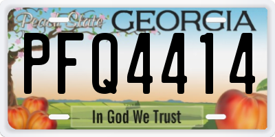 GA license plate PFQ4414