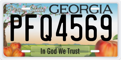 GA license plate PFQ4569