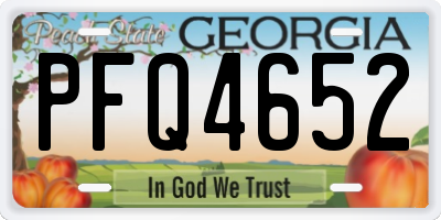 GA license plate PFQ4652