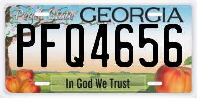 GA license plate PFQ4656