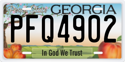 GA license plate PFQ4902