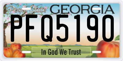 GA license plate PFQ5190