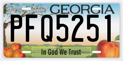 GA license plate PFQ5251