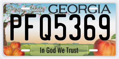 GA license plate PFQ5369