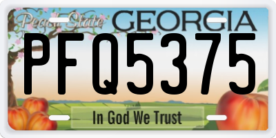 GA license plate PFQ5375