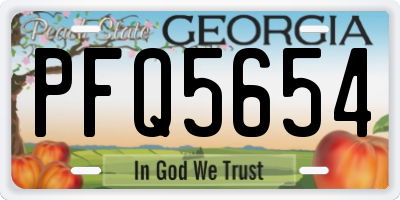 GA license plate PFQ5654