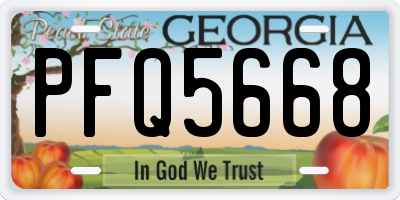 GA license plate PFQ5668