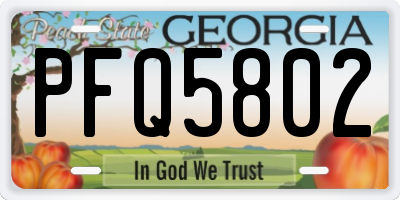 GA license plate PFQ5802