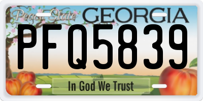 GA license plate PFQ5839