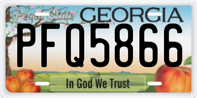 GA license plate PFQ5866