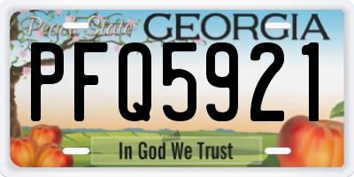 GA license plate PFQ5921