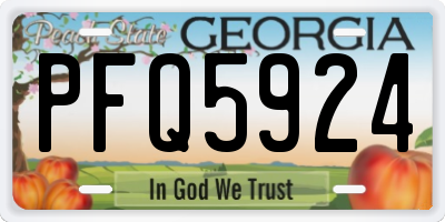 GA license plate PFQ5924