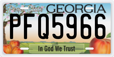 GA license plate PFQ5966