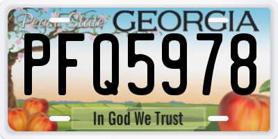 GA license plate PFQ5978