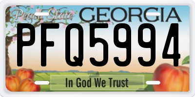 GA license plate PFQ5994