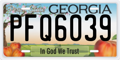 GA license plate PFQ6039